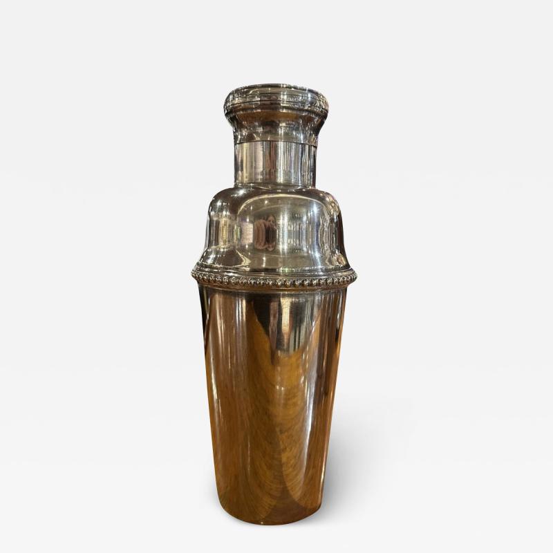 Silver Cocktail Shaker with Silver Beading Detail