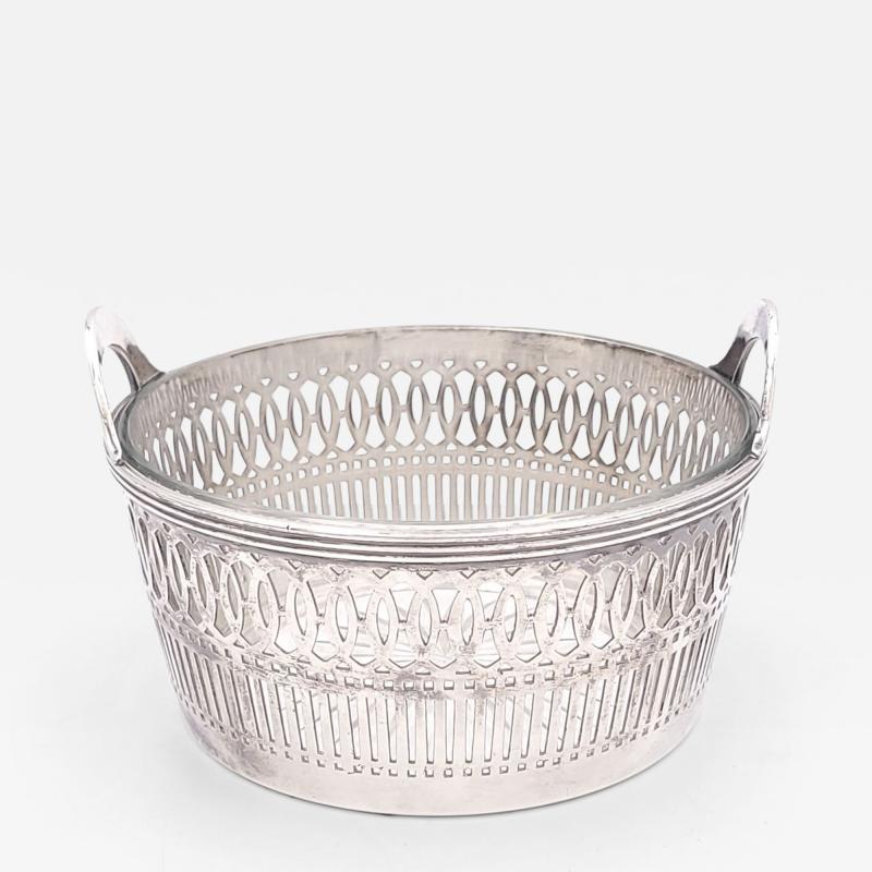 Silver Plate Basket with Glass Liner England circa 1930