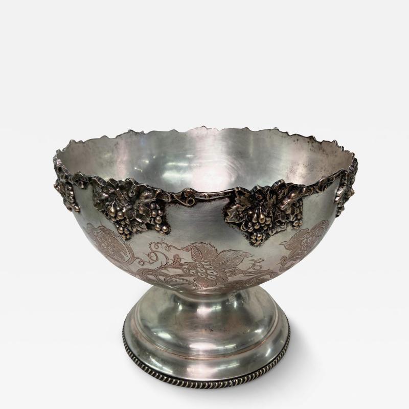 Silver Plated Grape Motif Champagne Punch Bowl