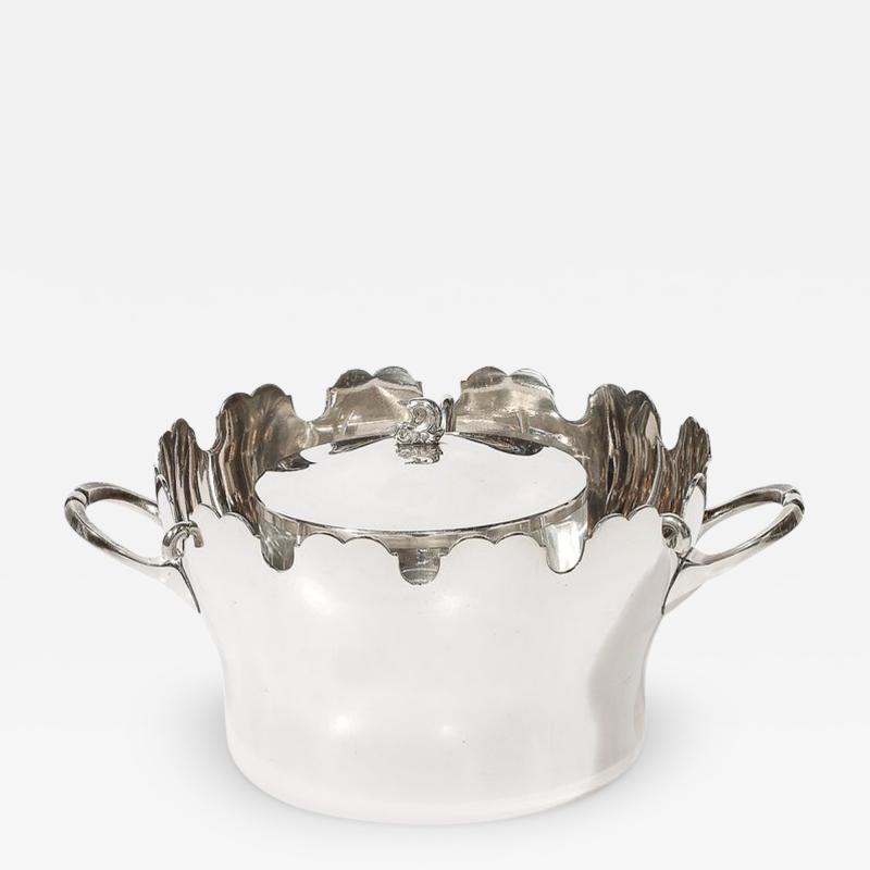 Silver Plated Scalloped Edge Caviar Dish by Plasait