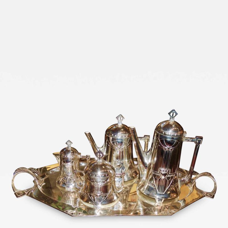 Silver Tea Coffee Set WMF Art Nouveau with Tray
