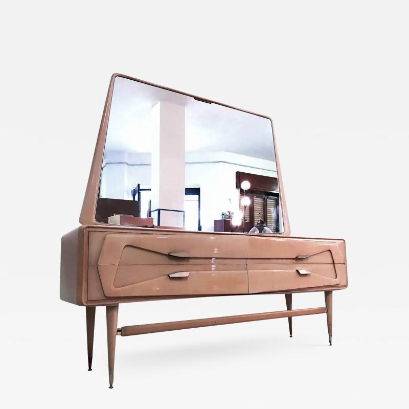 Silvio Cavatorta Italian Mid Century Maple Dresser with Mirror attr to Silvio Cavatorta 1950s