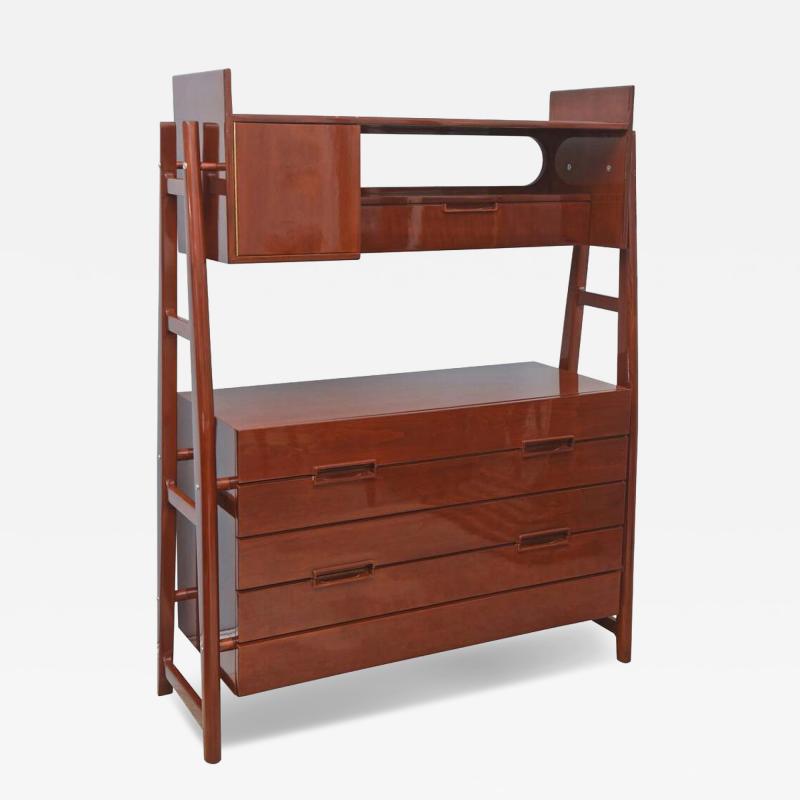 Silvio Cavatorta Silvio Cavatorta Mid Century Italian Modern Mahogany Cabinet Bookcase