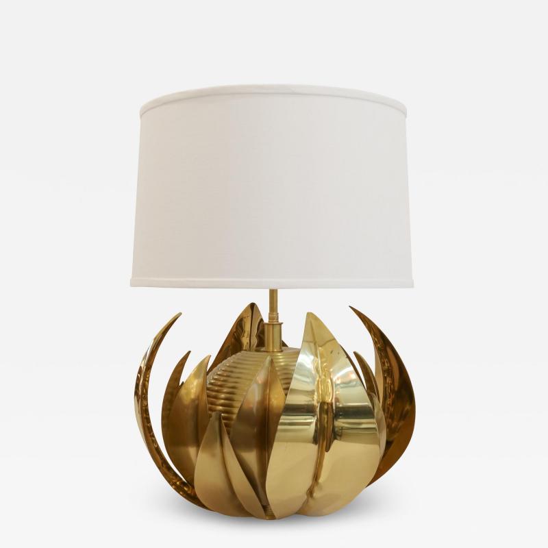 Single Italian Mid Century Brass Table Lamp 1950s