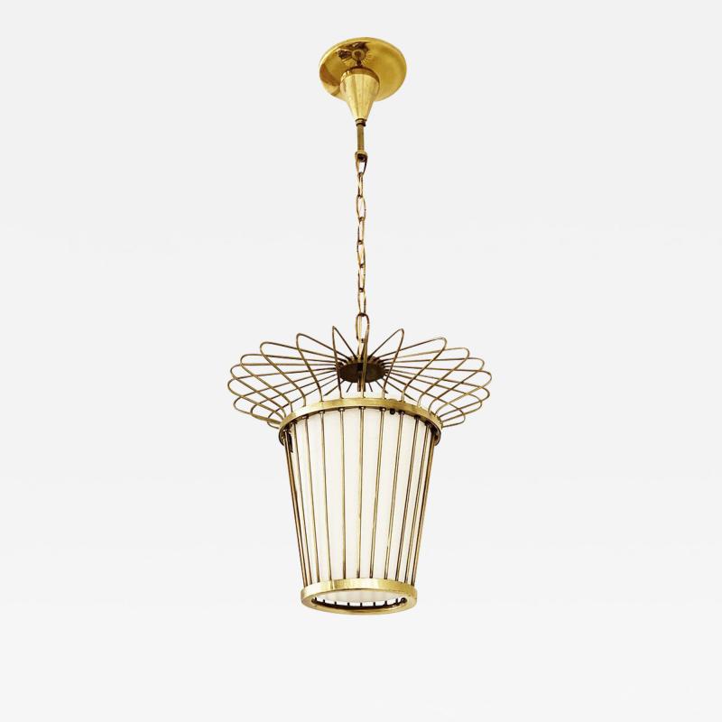 Single Italian Mid Century Caged Pendant