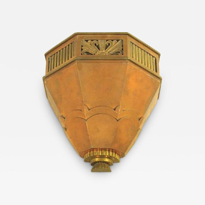 Single copper wall sconce