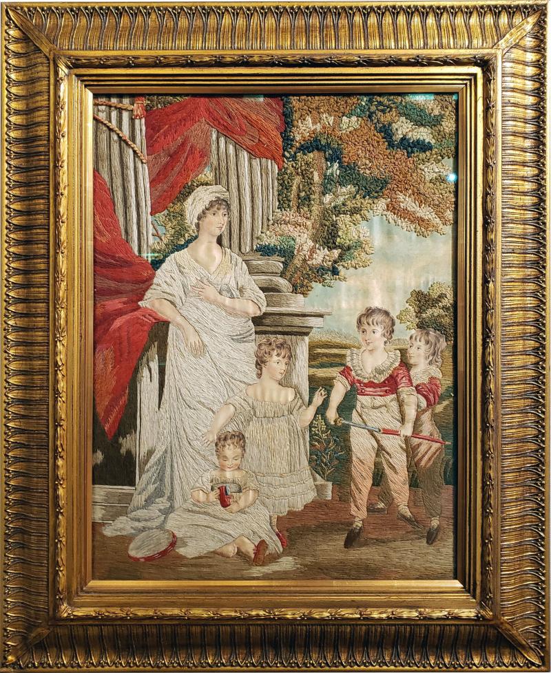 Sir John Hoppner Silk and Wool Large Portrait of Mother Her Children After John Hoppner