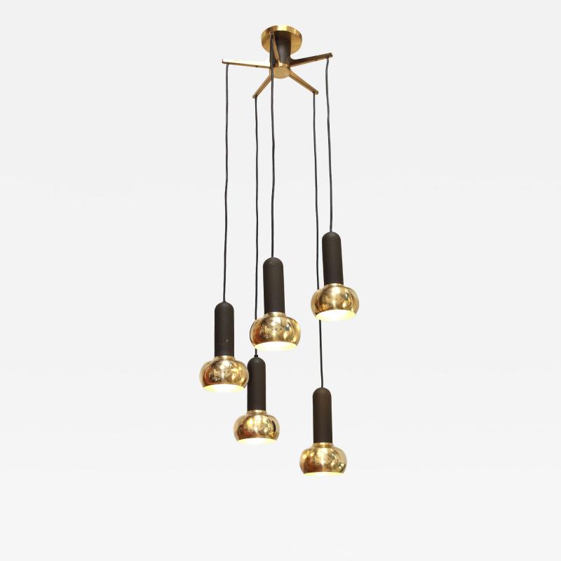 Sische Simon and Schelle Mid Century Modern Brass Pendant By Sische