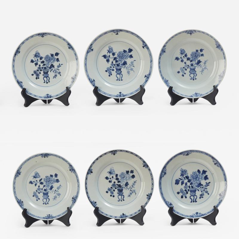 Six Blue and White Qing Dynasty plates from first half of 18th century 