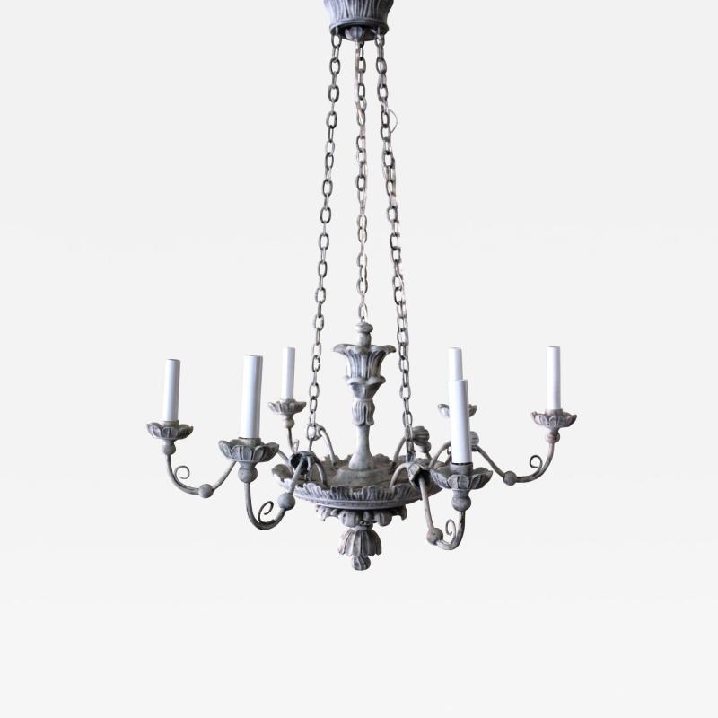 Six Light Painted Chandelier