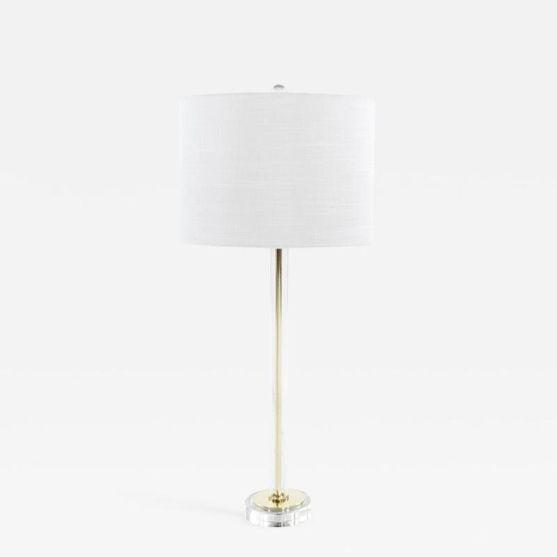 Sleek Glass and Brass Table Lamp