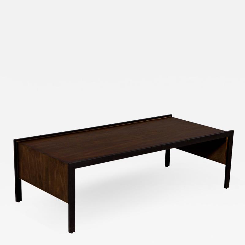 Sleek Modern Walnut Cocktail Table by Baker Furniture Milling Road Kara Mann