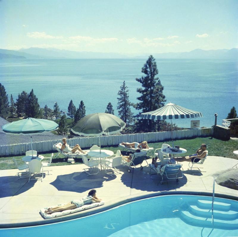 Slim Aarons Relaxing At Lake Tahoe
