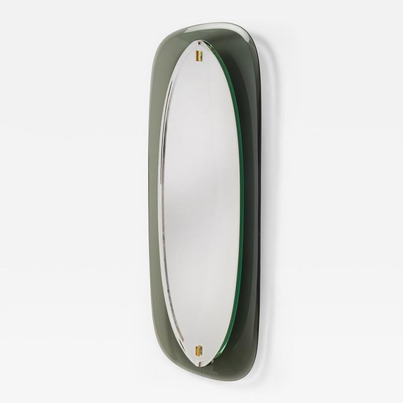Slim Colored Glass Mirror Italy 1960s