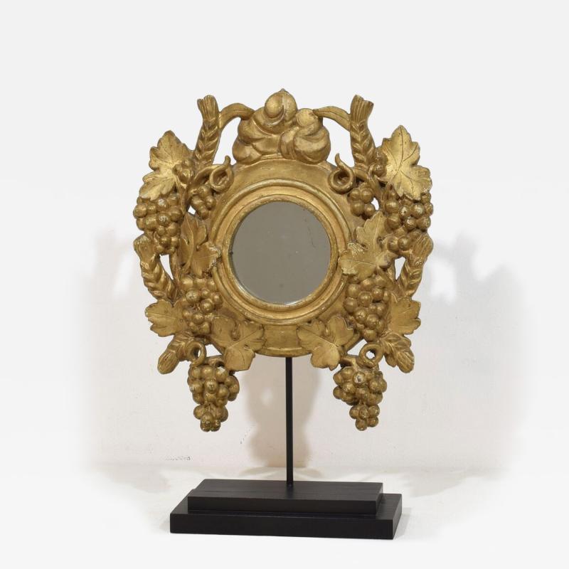 Small 18 19th Century French Giltwood Mirror With Grapes