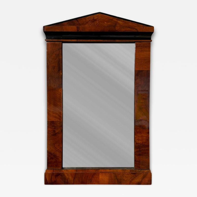Small Biedermeier Wall Mirror Walnut Veneer Ebonized Austria circa 1820