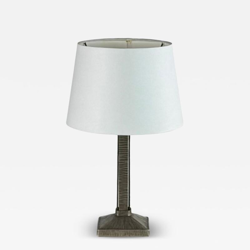 Small French Art Deco Wrought Iron Lamp by Henri Fournet