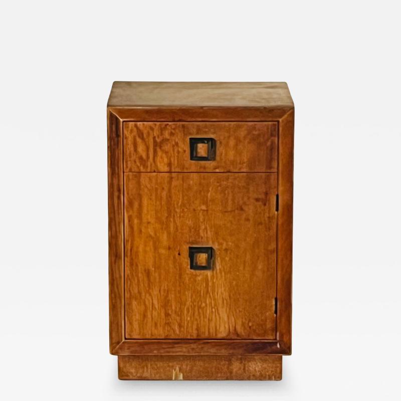 Small Patinated Walnut Midcentury Night Stand or Cabinet