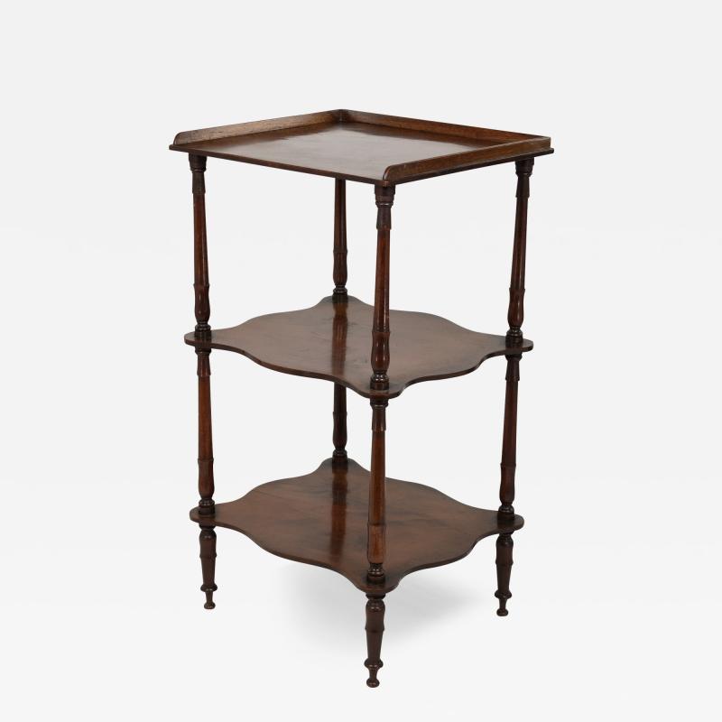 Small Scale Mahogany Triple Tier tag re English circa 1870