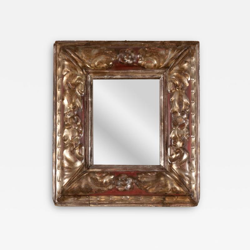 Small Scale Spanish Carved Giltwood Mirror Frame Circa 1750
