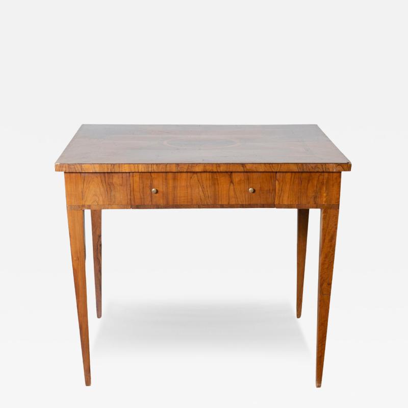 Small Table Veneered In Olive Wood And Inlaid In Different Woods 18th Century