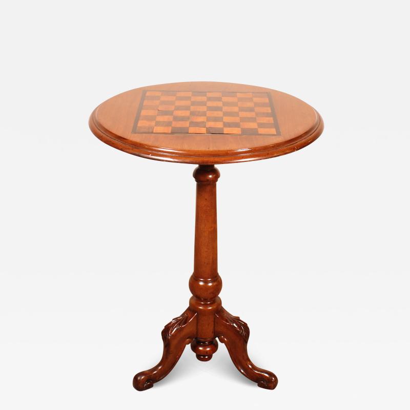 Small Tripod Table Gueridon With A Checkerboard Top 19th Century