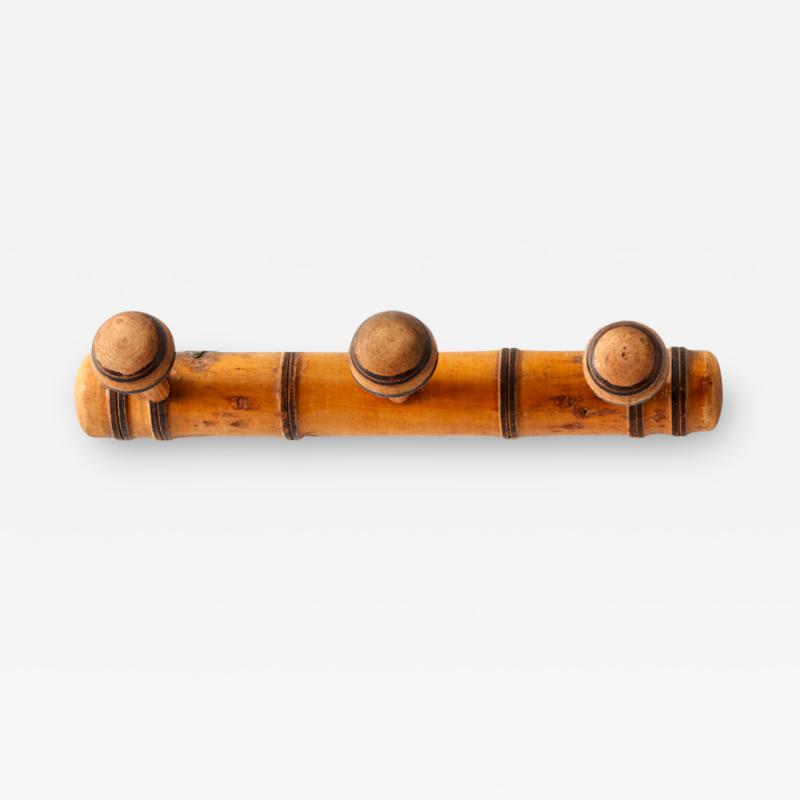 Small Vintage French Bamboo Coat Rack