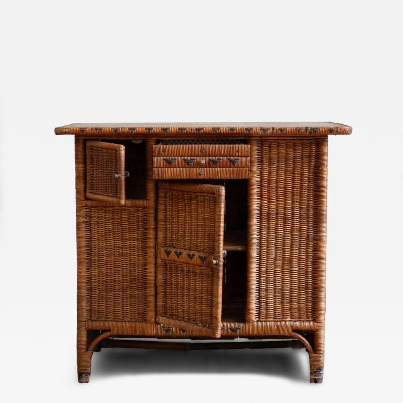 Small Woven Bamboo Sideboard