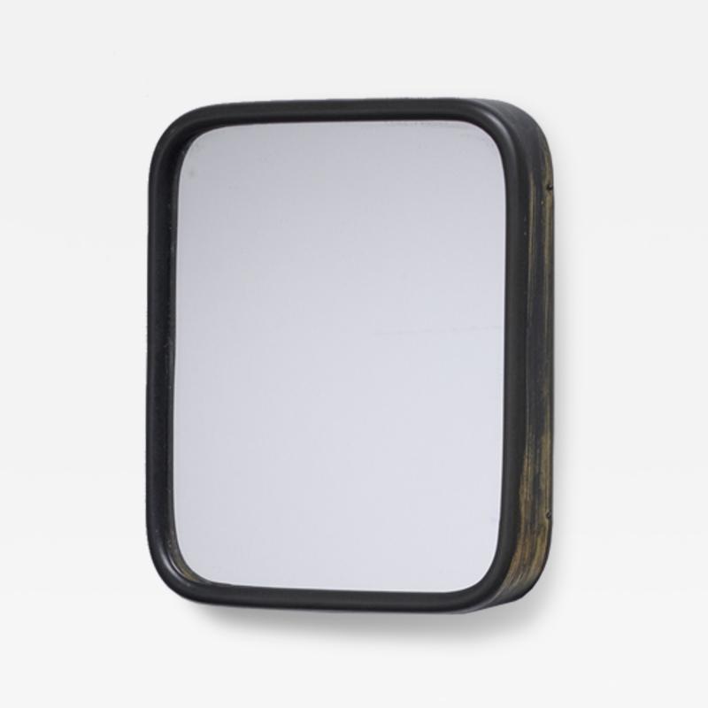 Small wall mirror with a brass frame Italy 1950s