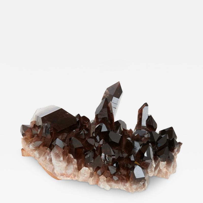 Smoky quartz crystal cluster