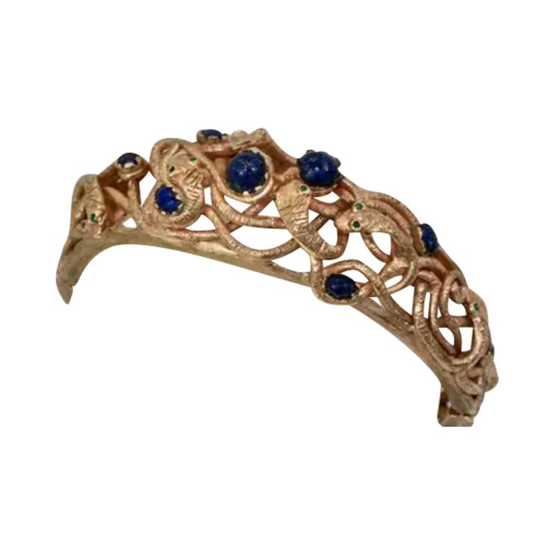 Snake Bracelet w Lapis 14K