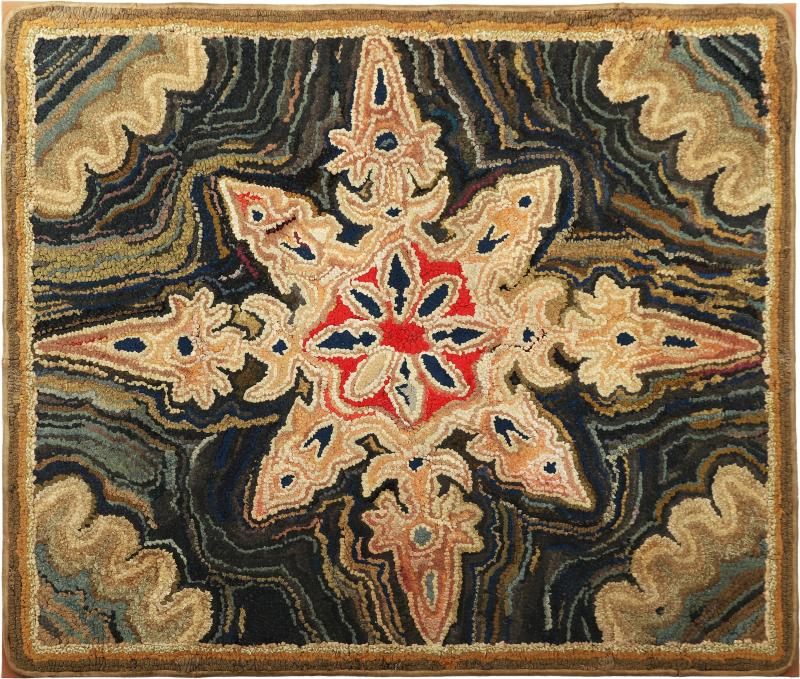 Snowflake Hooked Rug