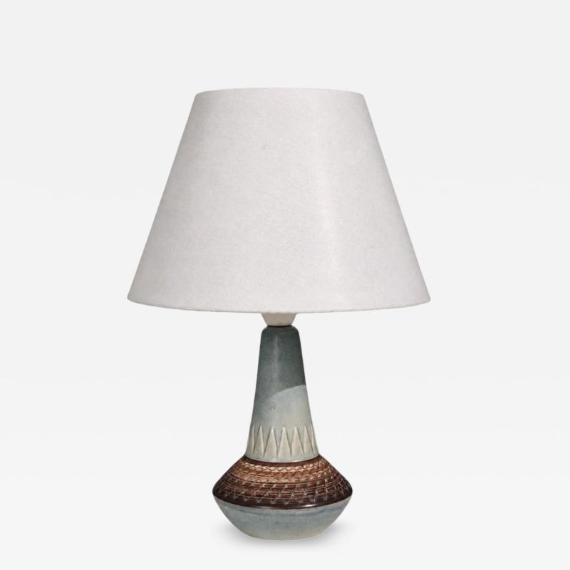 Soholm Stentoj Table Lamp Blue Grey Glazed Stoneware Denmark 1960s