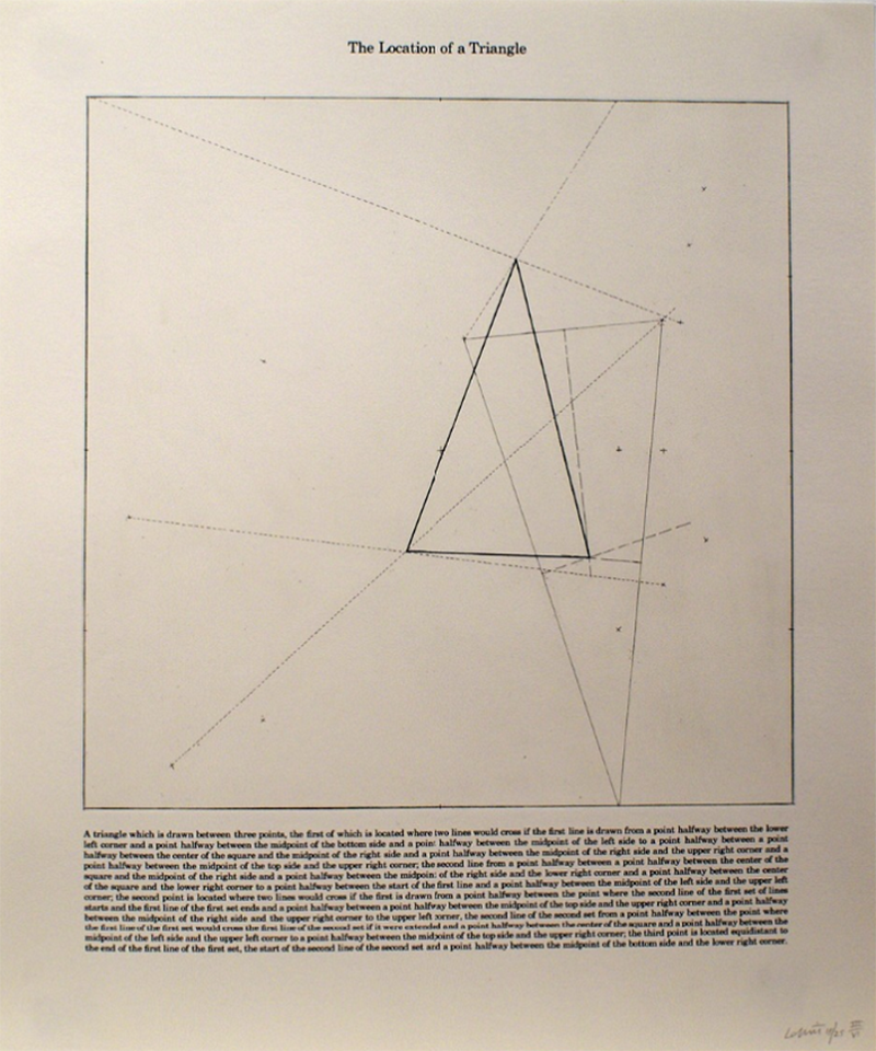 Sol LeWitt The Location of a Triangle 1975