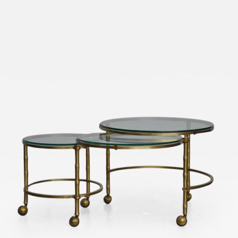 Solid Brass Faux Bamboo Nesting Tables