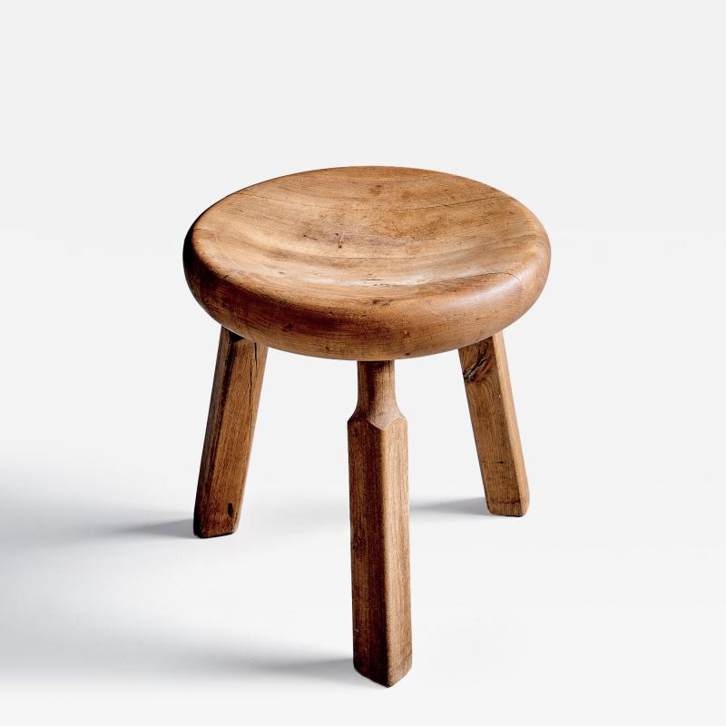 Solid Oak Stool with three carved Legs