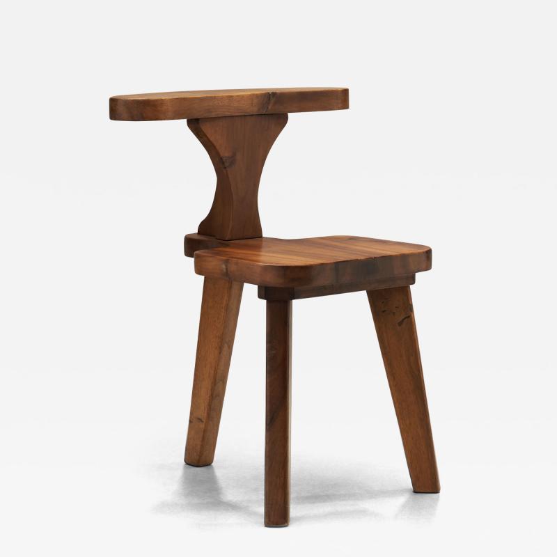 Solid Wood Brutalist Smokers Chair The Netherlands ca 1950s