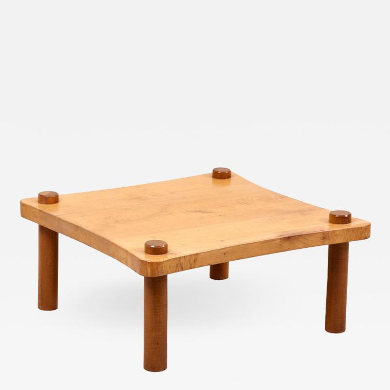 Solid Wood Coffee Table in the Style of Jean Roy re