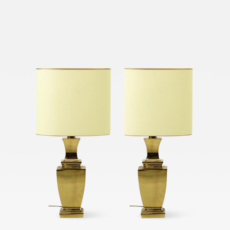 Solid bronze urn shaped pair of neo classic table lamp