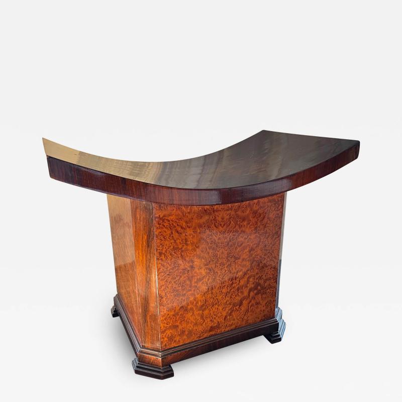 Soubrier Maison Soubrier superb art deco modernist makassar and ambonia burl stool