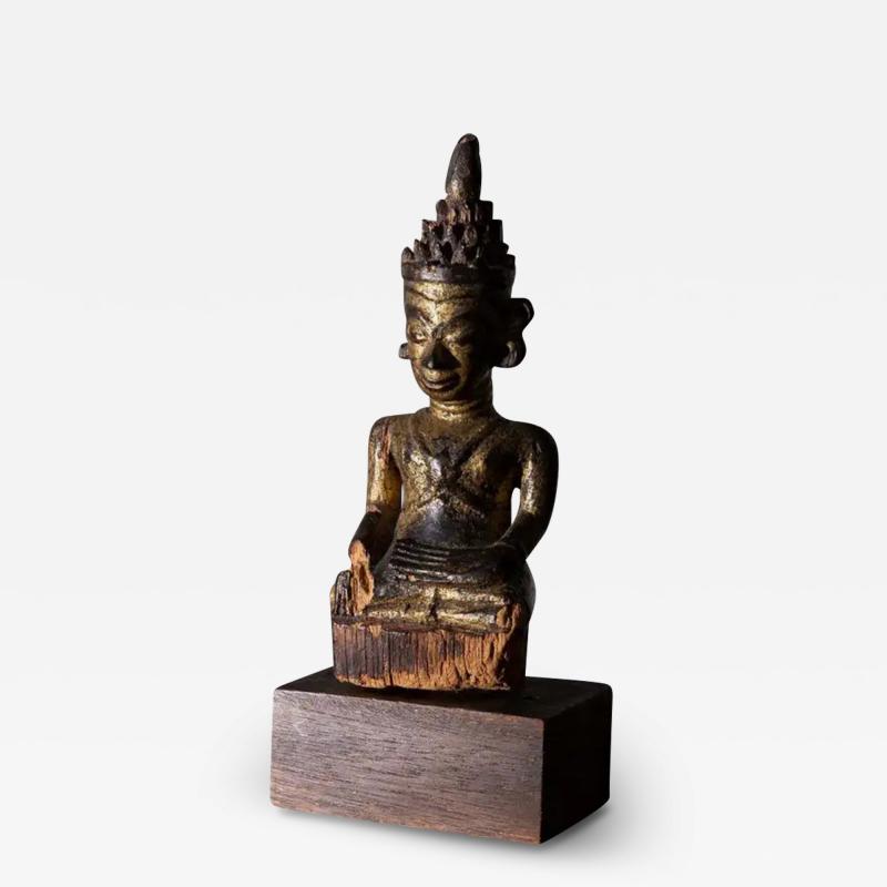 South East Asian lacquered wood Buddha 19th century