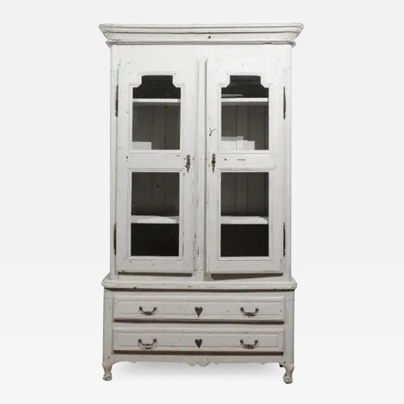 Southwestern French 1760s Louis XV Buffet Deux Corps with Chicken Wire Doors