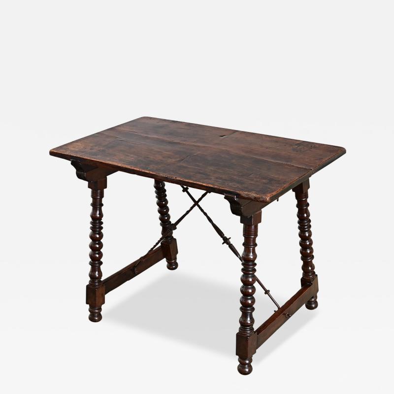 Spanish 18th Century Chestnut Forged Iron Table