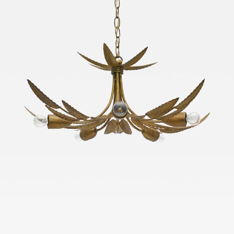 Spanish Gilt Iron Foliate Chandelier