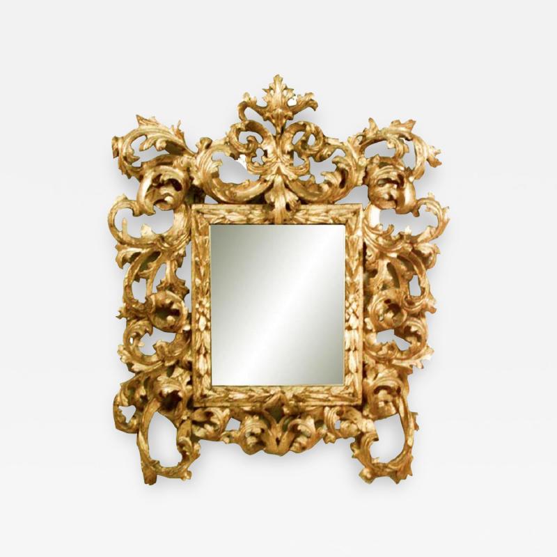 Spanish Rococo Style Gilt Wood Wall Mirror