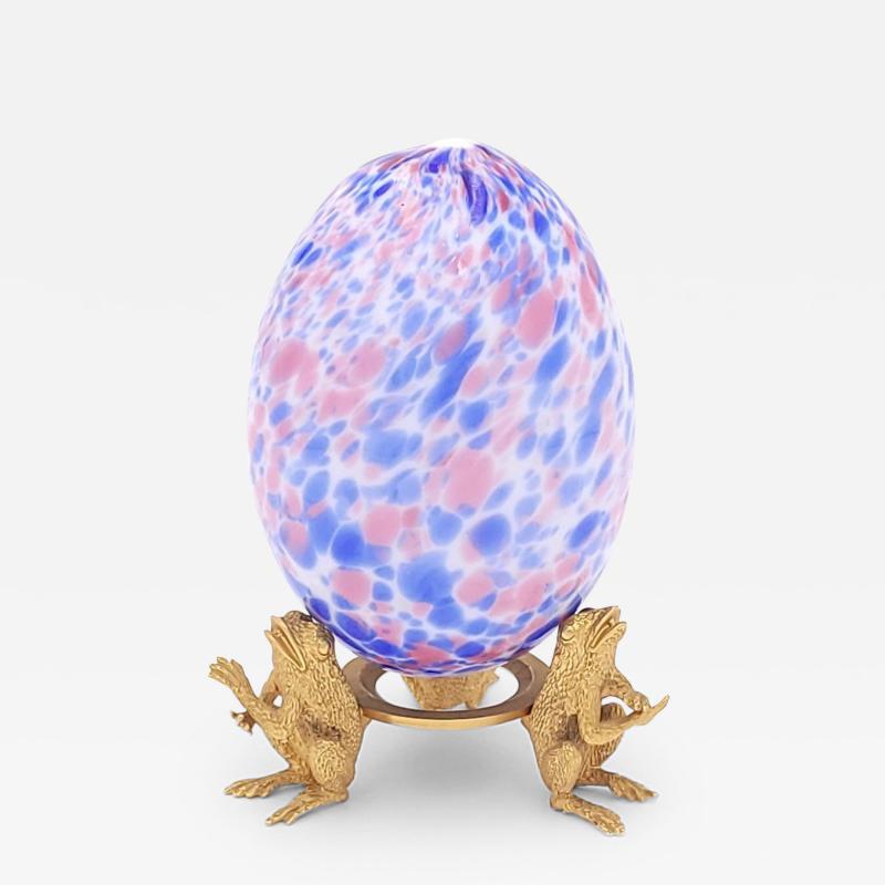 Spattered Glass Egg American 19th century