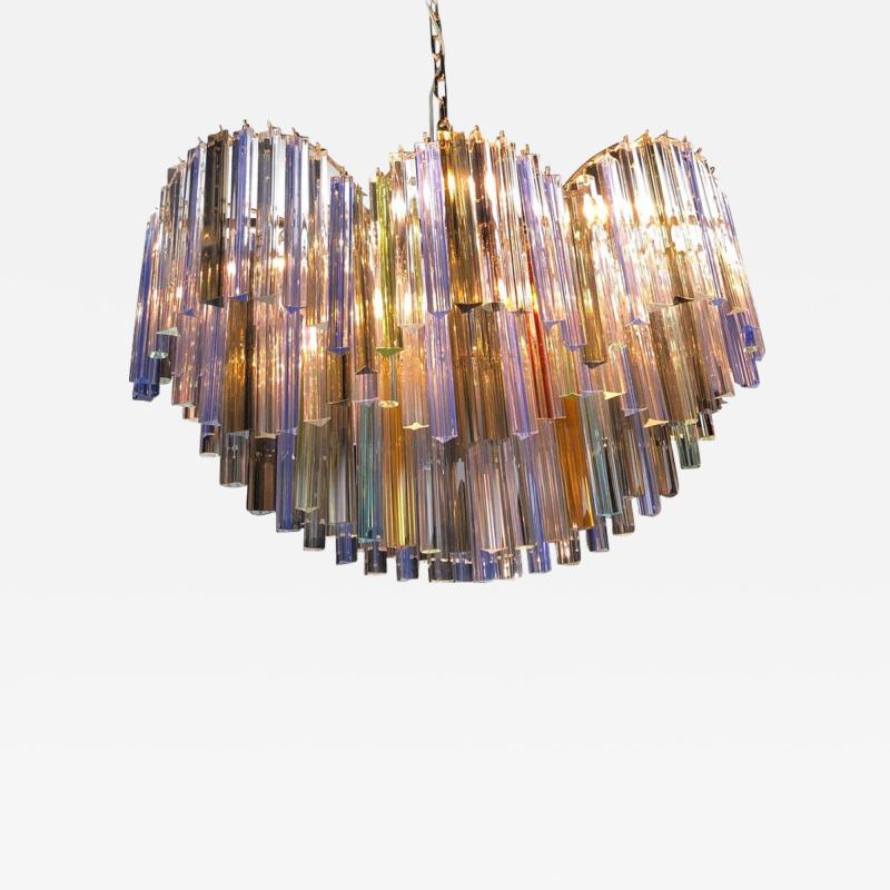 Spectacular Oval Shaped Multi Color Murano Glass Chandelier 1970