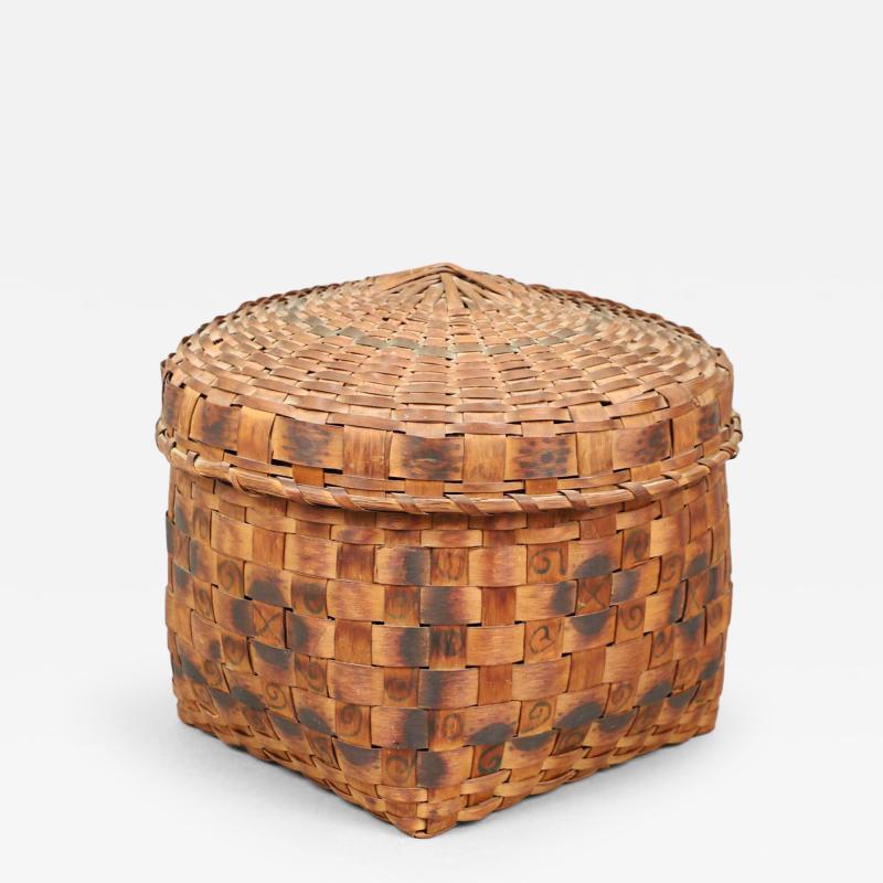 Splint Woven Lidded Basket