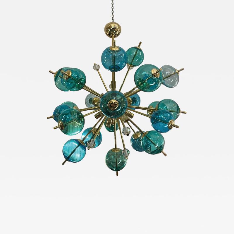 Sputnik Murano Bubbles Turquoise Chandelier