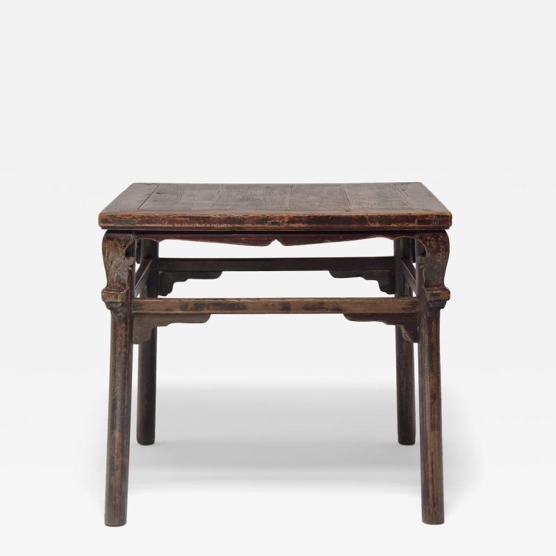 Square Display Table with Scroll Corners